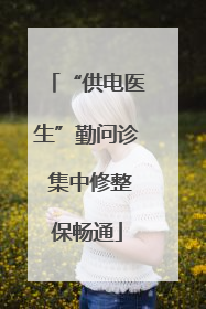 “供电医生”勤问诊 集中修整保畅通