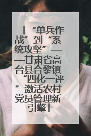 “单兵作战”到“系统攻坚”——甘肃省高台县合黎镇“四化一评”激活农村党员管理新引擎