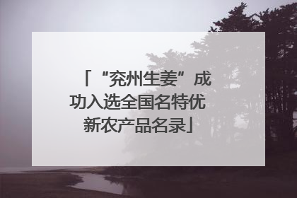 “兖州生姜”成功入选全国名特优新农产品名录