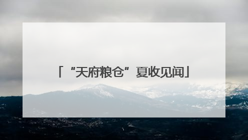 “天府粮仓”夏收见闻