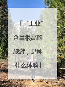 “工业”含量很高的旅游，是种什么体验