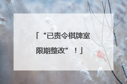 “已责令棋牌室限期整改”！