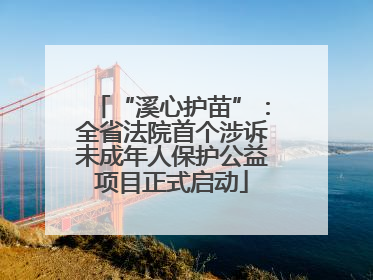 “溪心护苗”：全省法院首个涉诉未成年人保护公益项目正式启动