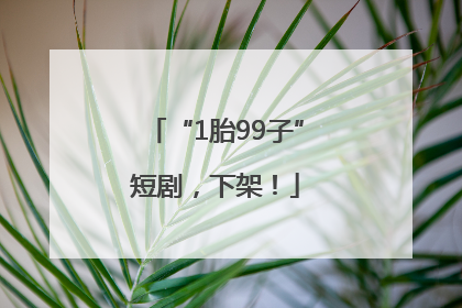 “1胎99子”短剧，下架！