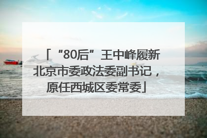 “80后”王中峰履新北京市委政法委副书记，原任西城区委常委