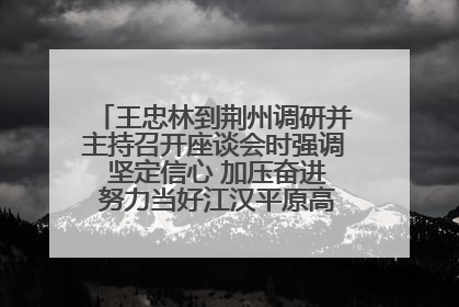 王忠林到荆州调研并主持召开座谈会时强调 坚定信心 加压奋进 努力当好江汉平原高质量发展排头兵