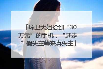 环卫大姐拾到“30万元”的手机，“赶走”假失主等来真失主