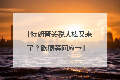 特朗普关税大棒又来了？欧盟等回应→