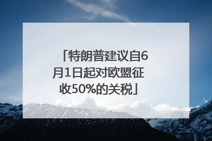 特朗普建议自6月1日起对欧盟征收50%的关税