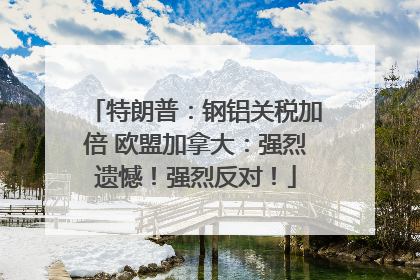 特朗普：钢铝关税加倍 欧盟加拿大：强烈遗憾！强烈反对！