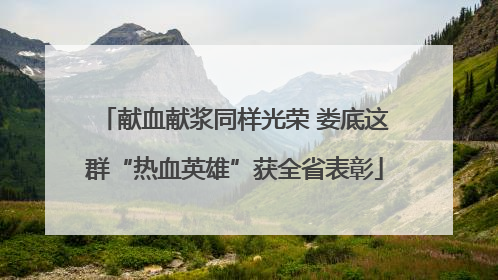 献血献浆同样光荣 娄底这群“热血英雄”获全省表彰