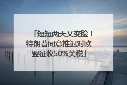短短两天又变脸！特朗普同意推迟对欧盟征收50%关税