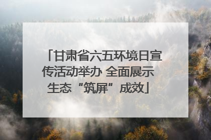 甘肃省六五环境日宣传活动举办 全面展示生态“筑屏”成效