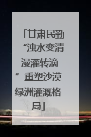 甘肃民勤“浊水变清 漫灌转滴”重塑沙漠绿洲灌溉格局