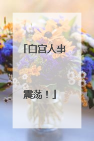 白宫人事震荡！