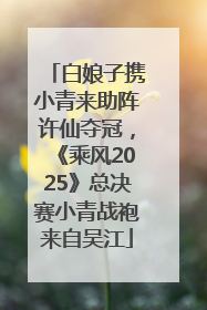 白娘子携小青来助阵许仙夺冠，《乘风2025》总决赛小青战袍来自吴江