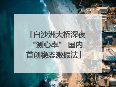 白沙洲大桥深夜“测心率” 国内首创稳态激振法