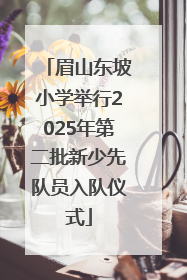 眉山东坡小学举行2025年第二批新少先队员入队仪式
