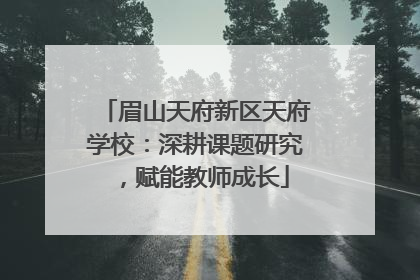 眉山天府新区天府学校：深耕课题研究，赋能教师成长