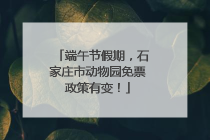 端午节假期，石家庄市动物园免票政策有变！