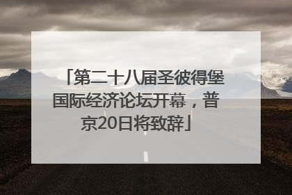 第二十八届圣彼得堡国际经济论坛开幕，普京20日将致辞