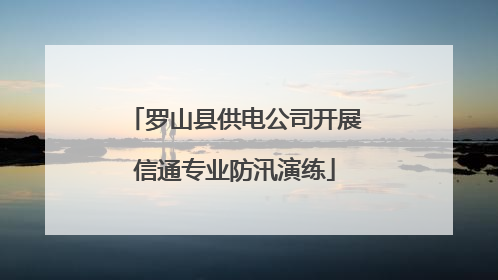 罗山县供电公司开展信通专业防汛演练