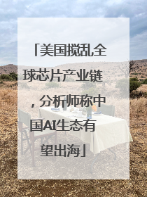 美国搅乱全球芯片产业链，分析师称中国AI生态有望出海