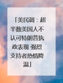 美民调：超半数美国人不认可特朗普执政表现 强烈支持者热情降温