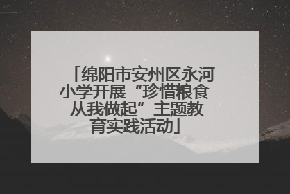 绵阳市安州区永河小学开展“珍惜粮食 从我做起”主题教育实践活动