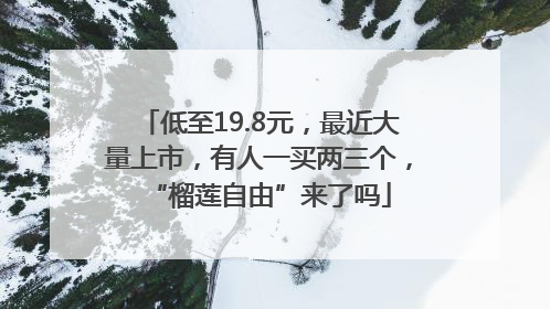 低至19.8元，最近大量上市，有人一买两三个，“榴莲自由”来了吗