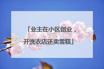 业主在小区创业，开洗衣店还卖雪糕