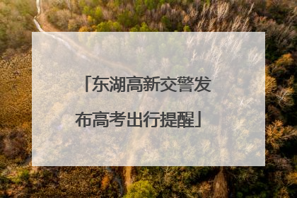 东湖高新交警发布高考出行提醒