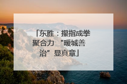 东胜：攥指成拳聚合力 “暖城善治”显真章