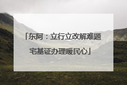 东阿：立行立改解难题 宅基证办理暖民心
