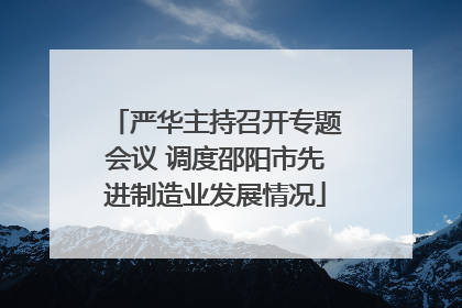严华主持召开专题会议 调度邵阳市先进制造业发展情况