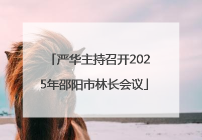 严华主持召开2025年邵阳市林长会议