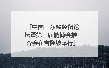 中国—东盟经贸论坛暨第三届链博会推介会在吉隆坡举行