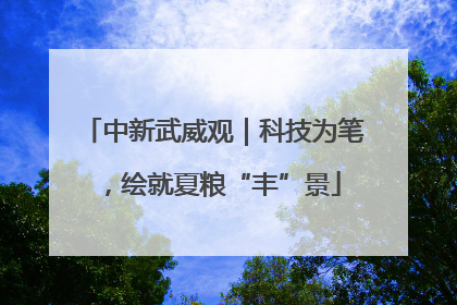 中新武威观｜科技为笔，绘就夏粮“丰”景