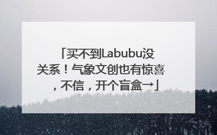 买不到Labubu没关系！气象文创也有惊喜，不信，开个盲盒→