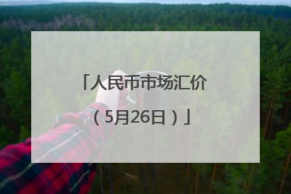 人民币市场汇价（5月26日）