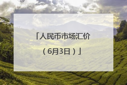 人民币市场汇价（6月3日）