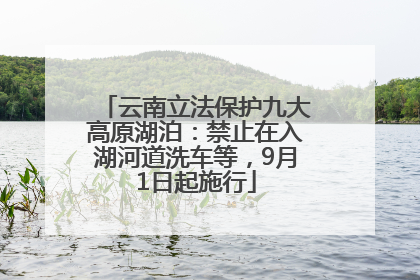 云南立法保护九大高原湖泊：禁止在入湖河道洗车等，9月1日起施行