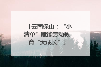 云南保山：“小清单”赋能劳动教育“大成长”