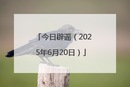 今日辟谣（2025年6月20日）