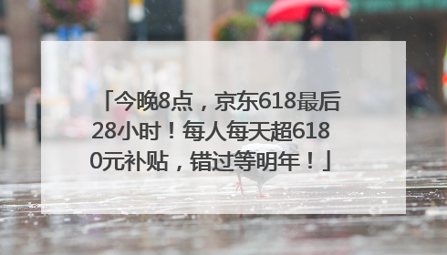 今晚8点，京东618最后28小时！每人每天超6180元补贴，错过等明年！