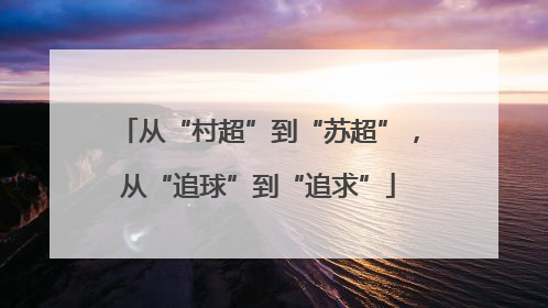 从“村超”到“苏超”，从“追球”到“追求”