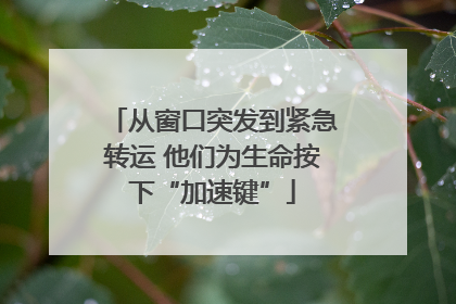 从窗口突发到紧急转运 他们为生命按下“加速键”