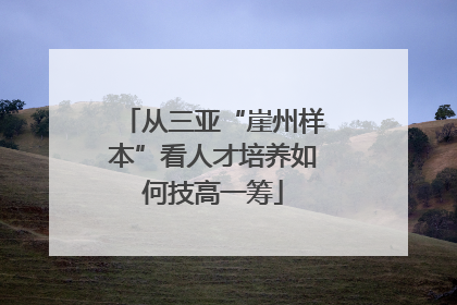 从三亚“崖州样本”看人才培养如何技高一筹
