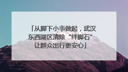 从脚下小事做起，武汉东西湖区清除“绊脚石”让群众出行更安心