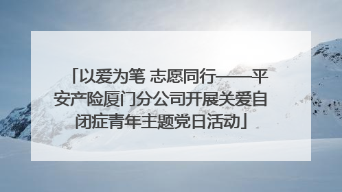 以爱为笔 志愿同行——平安产险厦门分公司开展关爱自闭症青年主题党日活动